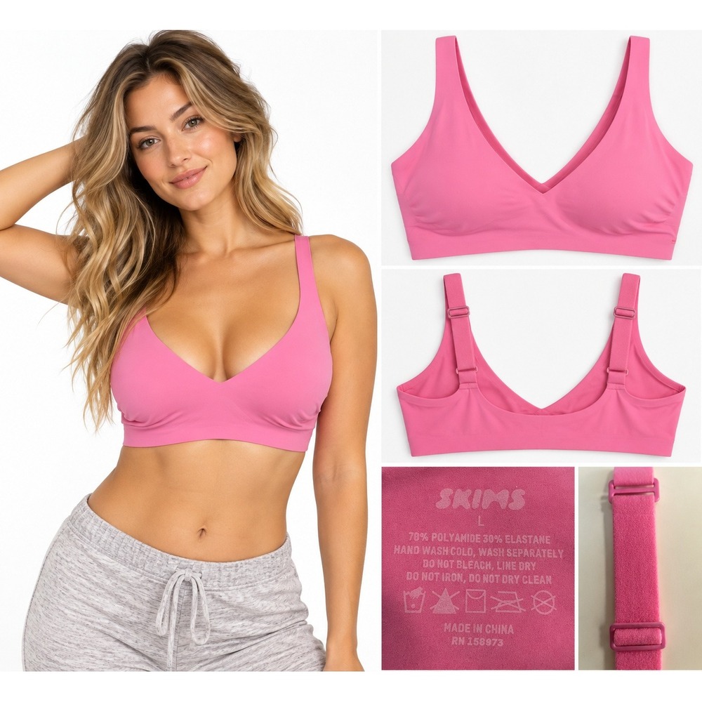 Skims Fits Everybody Bralette Bubblegum Pink Size Large